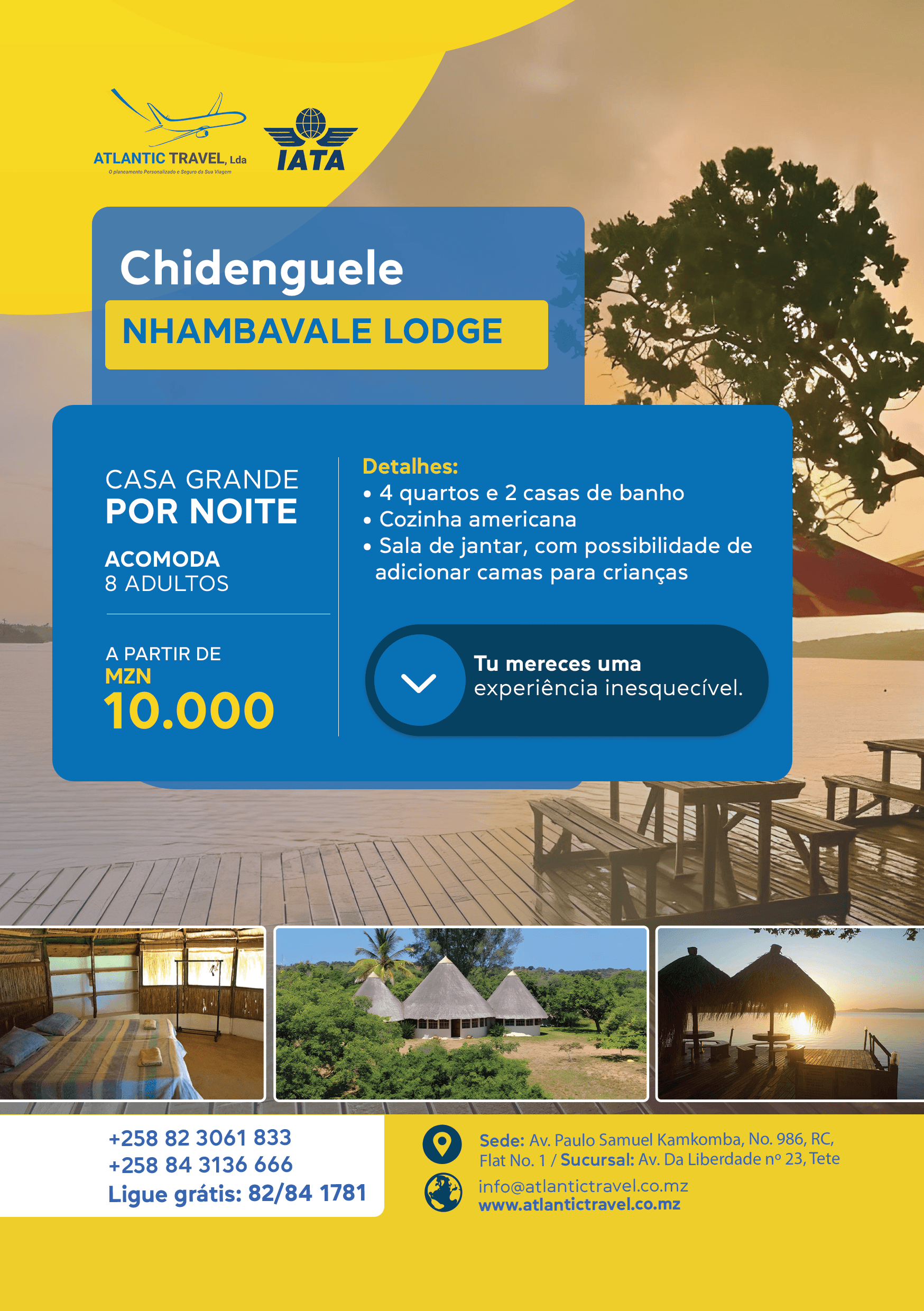 Chidenguele, casa para 8 adultos 